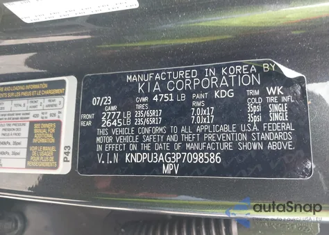 2023 Kia Sportage Hybrid Lx from USA, damaged, VIN KNDPU3AG3P7098586